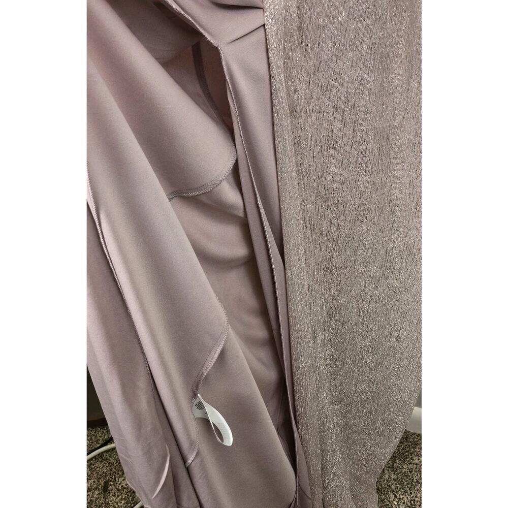City Triangles Metallic ALine Gown with Beaded Waist Bands Blush PROM WEDDING 13 - Picture 5 of 12